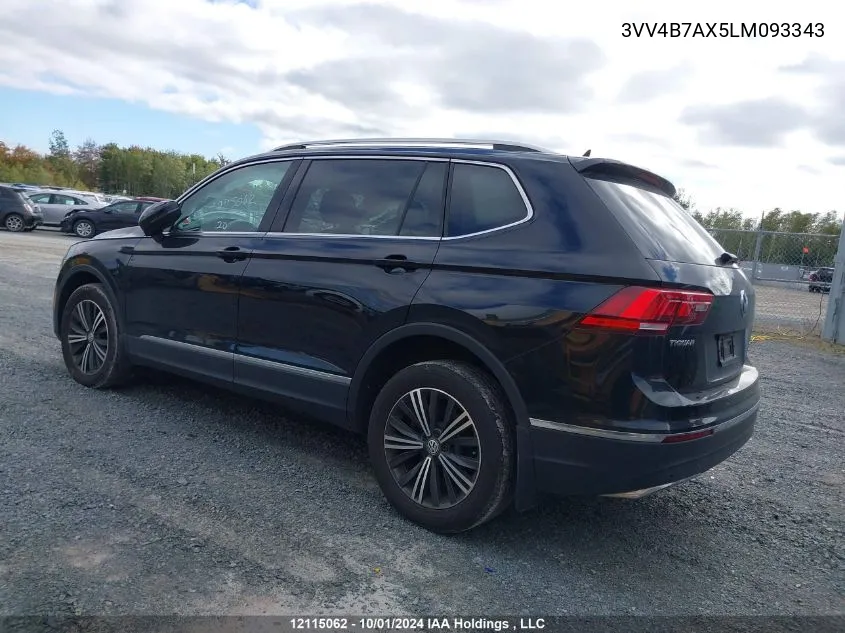 2020 Volkswagen Tiguan Sel Premium R-Line VIN: 3VV4B7AX5LM093343 Lot: 12115062