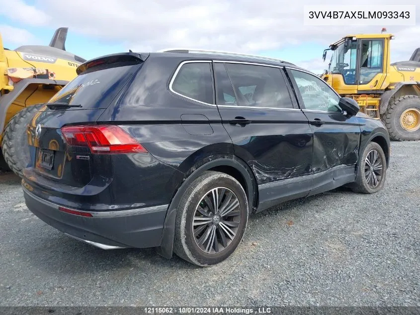 2020 Volkswagen Tiguan Sel Premium R-Line VIN: 3VV4B7AX5LM093343 Lot: 12115062