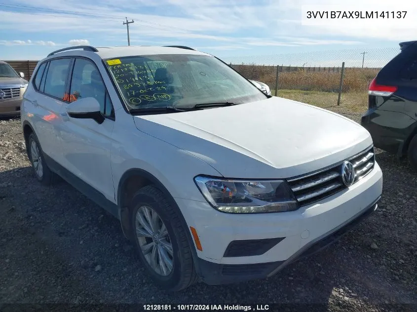 2020 Volkswagen Tiguan VIN: 3VV1B7AX9LM141137 Lot: 12128181