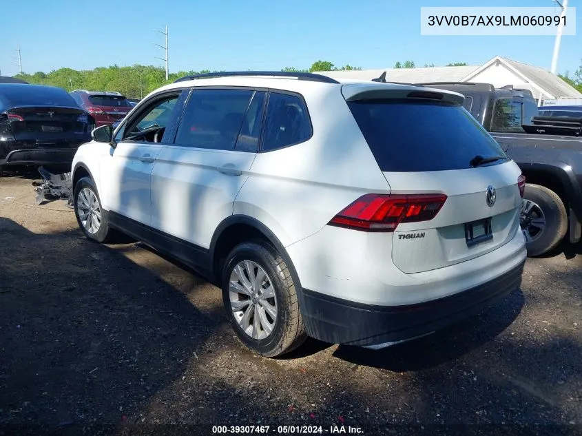 2020 Volkswagen Tiguan 2.0T S VIN: 3VV0B7AX9LM060991 Lot: 39307467