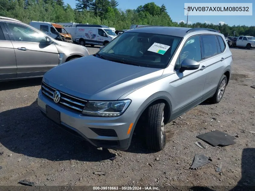 3VV0B7AX0LM080532 2020 Volkswagen Tiguan 2.0T S