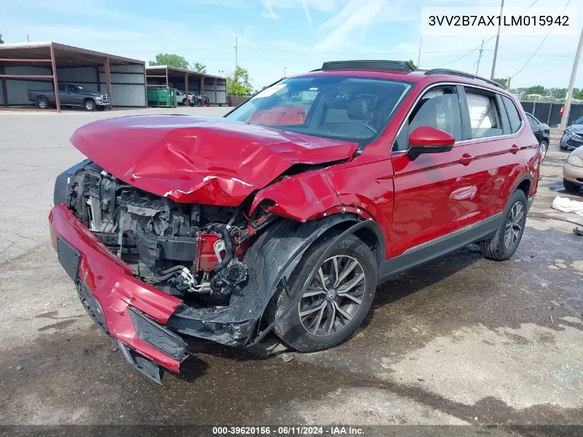 2020 Volkswagen Tiguan VIN: 3VV2B7AX1LM015942 Lot: 39620156