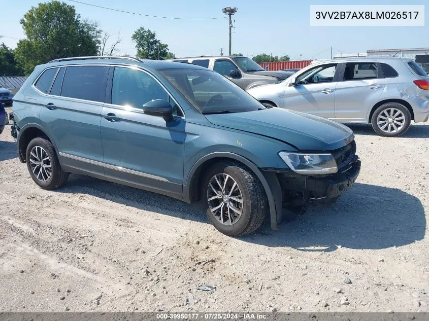 2020 Volkswagen Tiguan 2.0T Se/2.0T Se R-Line Black/2.0T Sel VIN: 3VV2B7AX8LM026517 Lot: 39950177