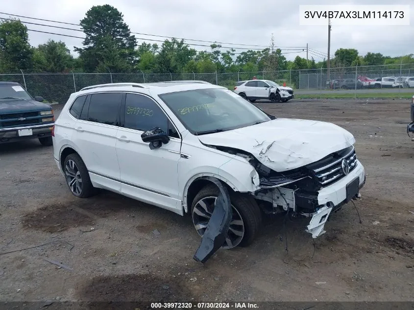 2020 Volkswagen Tiguan 2.0T Sel Premium R-Line VIN: 3VV4B7AX3LM114173 Lot: 39972320