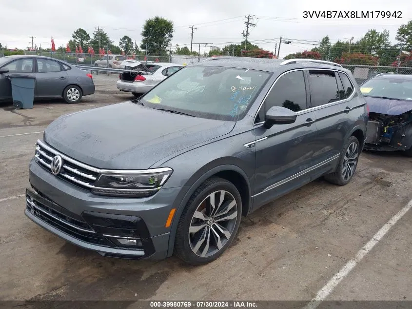 2020 Volkswagen Tiguan 2.0T Sel Premium R-Line VIN: 3VV4B7AX8LM179942 Lot: 39980769