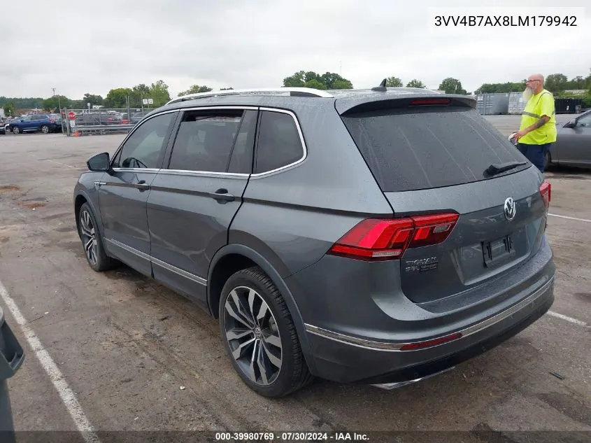 3VV4B7AX8LM179942 2020 Volkswagen Tiguan 2.0T Sel Premium R-Line