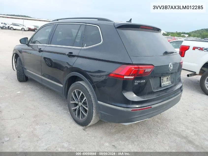 2020 Volkswagen Tiguan 2.0T Se/2.0T Se R-Line Black/2.0T Sel VIN: 3VV3B7AX3LM012285 Lot: 40055666