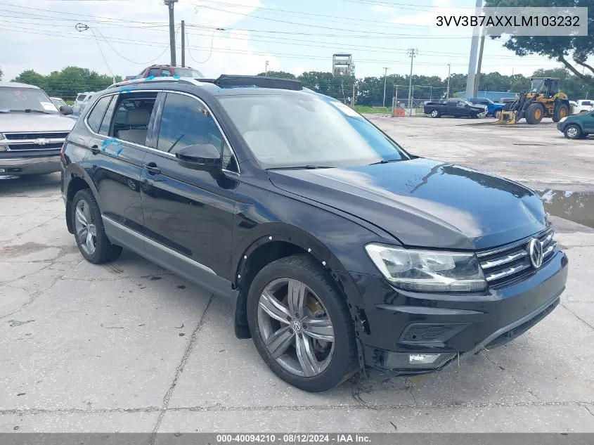 2020 Volkswagen Tiguan 2.0T Se/2.0T Se R-Line Black/2.0T Sel VIN: 3VV3B7AXXLM103232 Lot: 40094210