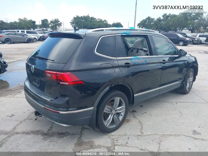 2020 Volkswagen Tiguan 2.0T Se/2.0T Se R-Line Black/2.0T Sel VIN: 3VV3B7AXXLM103232 Lot: 40094210