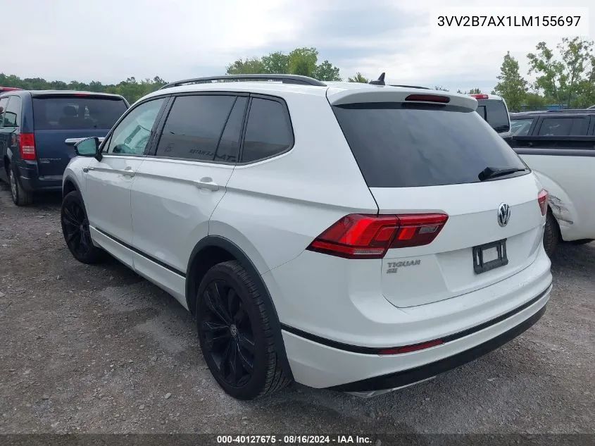 2020 Volkswagen Tiguan 2.0T Se/2.0T Se R-Line Black/2.0T Sel VIN: 3VV2B7AX1LM155697 Lot: 40127675