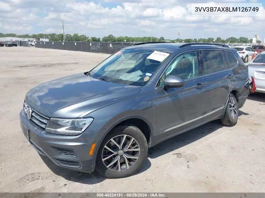 2020 Volkswagen Tiguan 2.0T Se/2.0T Se R-Line Black/2.0T Sel VIN: 3VV3B7AX8LM126749 Lot: 40224151