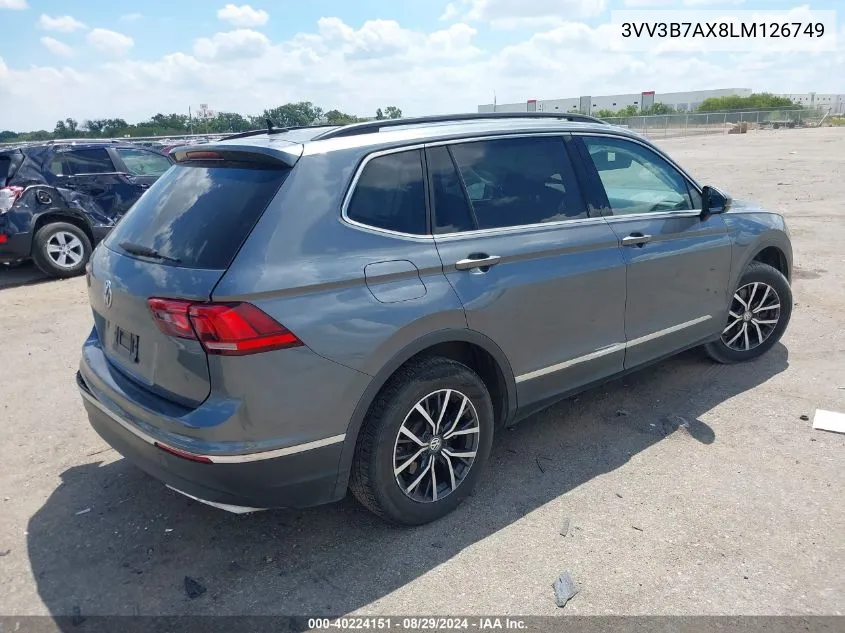 2020 Volkswagen Tiguan 2.0T Se/2.0T Se R-Line Black/2.0T Sel VIN: 3VV3B7AX8LM126749 Lot: 40224151