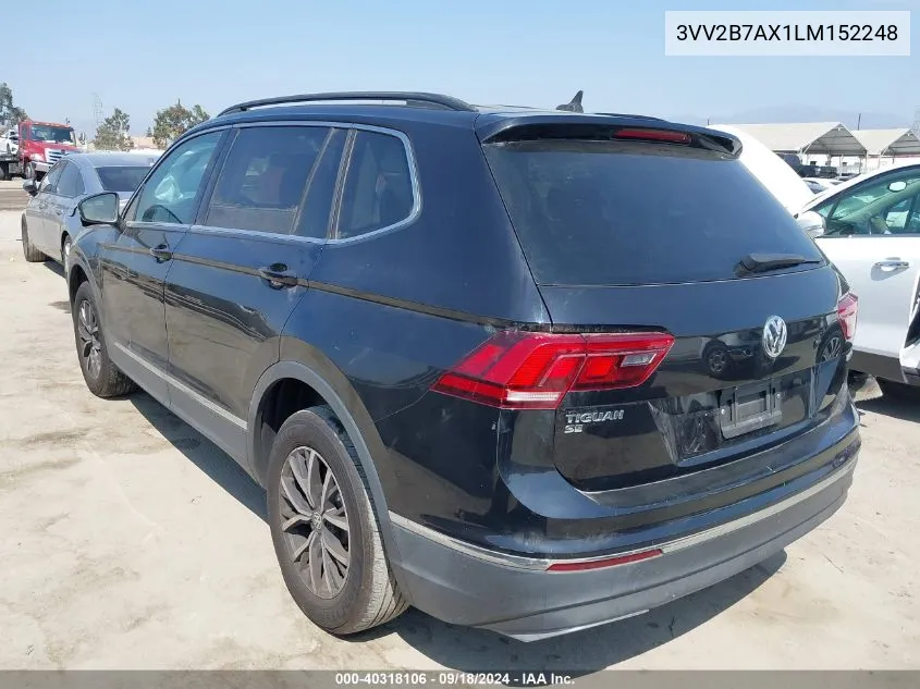 2020 Volkswagen Tiguan 2.0T Se/2.0T Se R-Line Black/2.0T Sel VIN: 3VV2B7AX1LM152248 Lot: 40318106