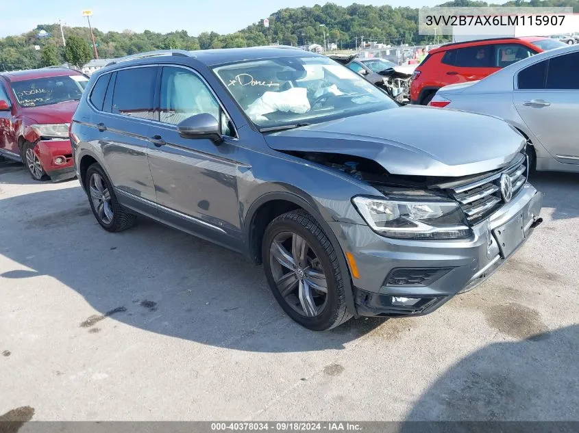 2020 Volkswagen Tiguan 2.0T Se/2.0T Se R-Line Black/2.0T Sel VIN: 3VV2B7AX6LM115907 Lot: 40378034