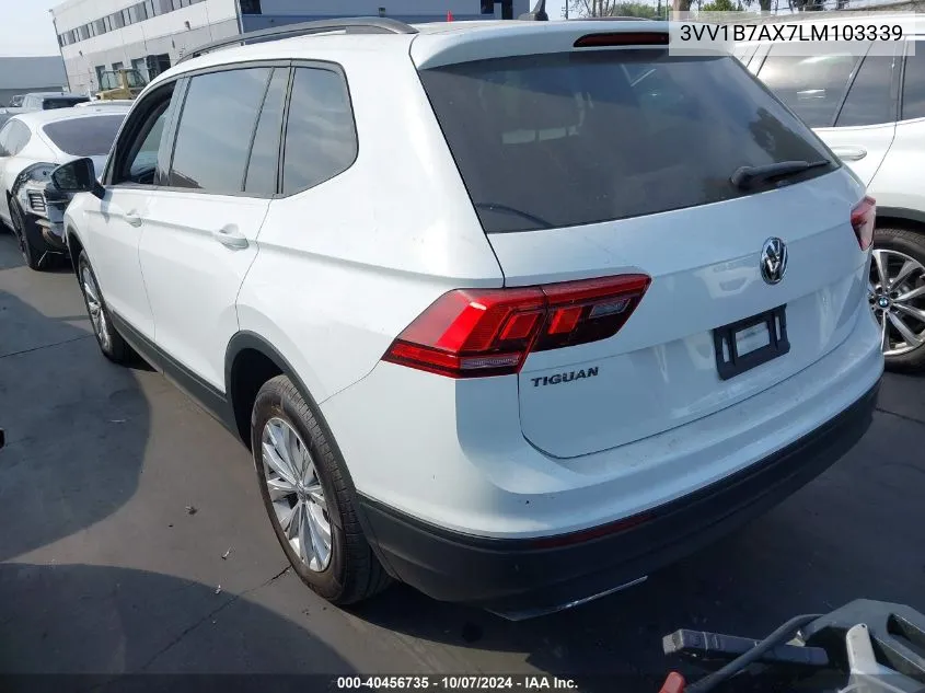 2020 Volkswagen Tiguan 2.0T S VIN: 3VV1B7AX7LM103339 Lot: 40456735