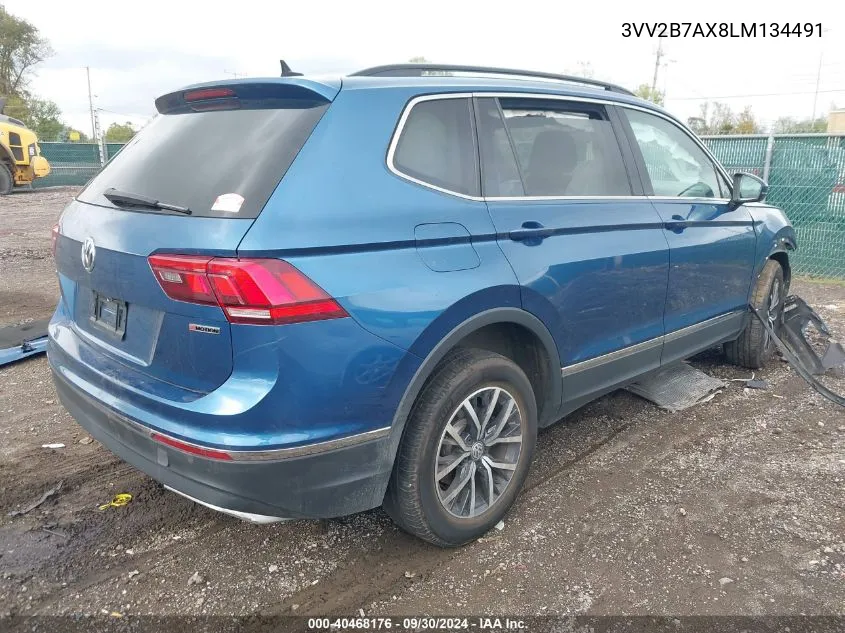 2020 Volkswagen Tiguan 2.0T Se/2.0T Se R-Line Black/2.0T Sel VIN: 3VV2B7AX8LM134491 Lot: 40468176