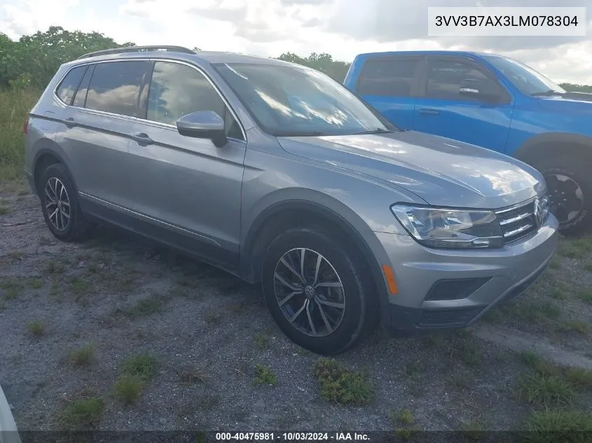 2020 Volkswagen Tiguan 2.0T Se/2.0T Se R-Line Black/2.0T Sel VIN: 3VV3B7AX3LM078304 Lot: 40475981