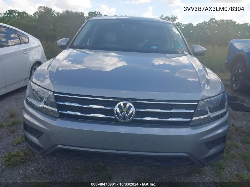 2020 Volkswagen Tiguan 2.0T Se/2.0T Se R-Line Black/2.0T Sel VIN: 3VV3B7AX3LM078304 Lot: 40475981