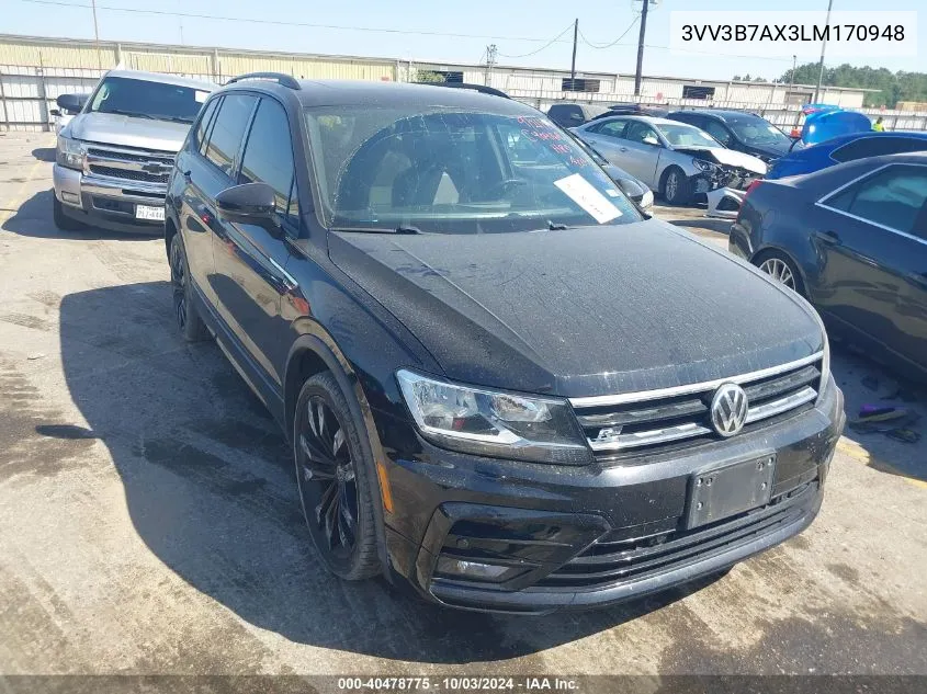 2020 Volkswagen Tiguan 2.0T Se/2.0T Se R-Line Black/2.0T Sel VIN: 3VV3B7AX3LM170948 Lot: 40478775