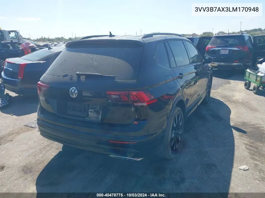 2020 Volkswagen Tiguan 2.0T Se/2.0T Se R-Line Black/2.0T Sel VIN: 3VV3B7AX3LM170948 Lot: 40478775