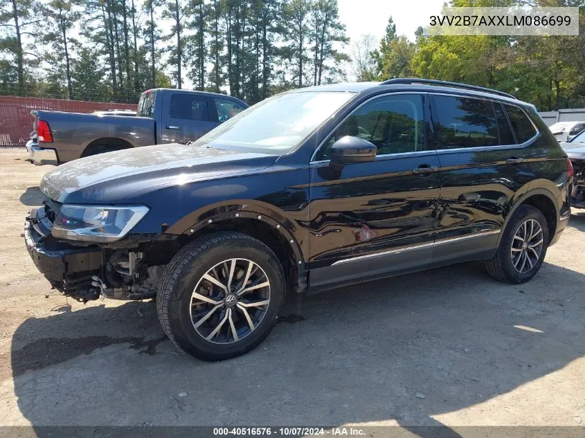 2020 Volkswagen Tiguan 2.0T Se/2.0T Se R-Line Black/2.0T Sel VIN: 3VV2B7AXXLM086699 Lot: 40516576