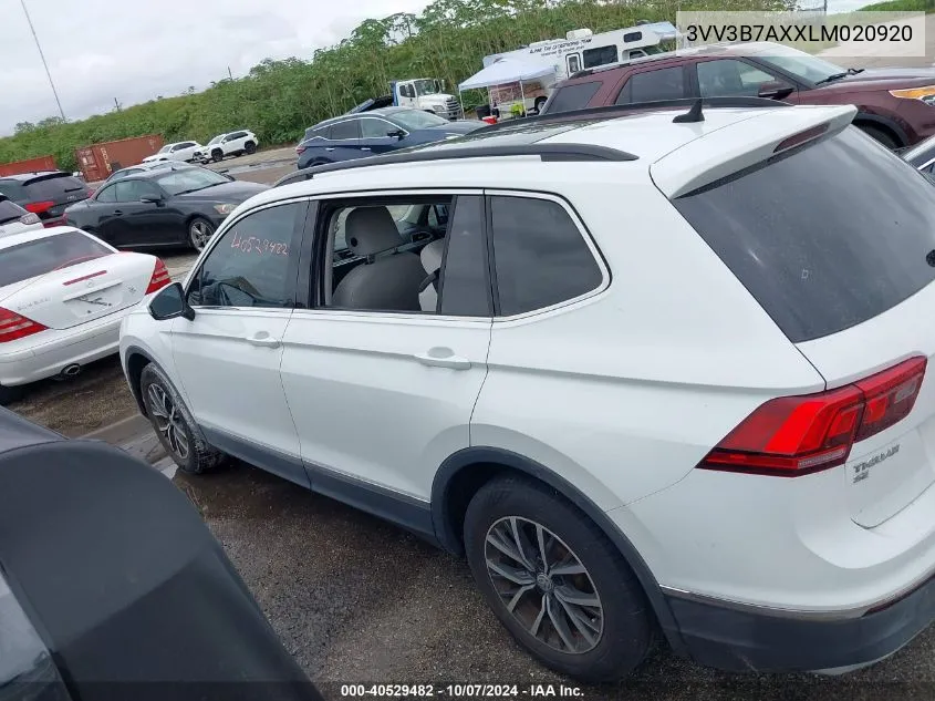 2020 Volkswagen Tiguan 2.0T Se/2.0T Se R-Line Black/2.0T Sel VIN: 3VV3B7AXXLM020920 Lot: 40529482