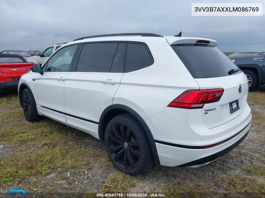 2020 Volkswagen Tiguan Se/Sel VIN: 3VV3B7AXXLM086769 Lot: 40543755