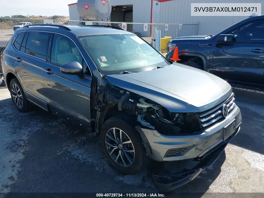 2020 Volkswagen Tiguan 2.0T Se/2.0T Se R-Line Black/2.0T Sel VIN: 3VV3B7AX0LM012471 Lot: 40729734