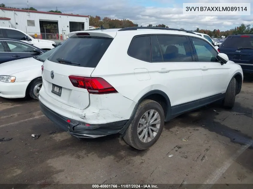 2020 Volkswagen Tiguan 2.0T S VIN: 3VV1B7AXXLM089114 Lot: 40801766