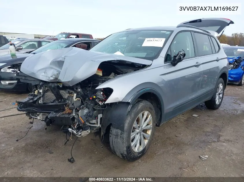 2020 Volkswagen Tiguan 2.0T S VIN: 3VV0B7AX7LM169627 Lot: 40833622