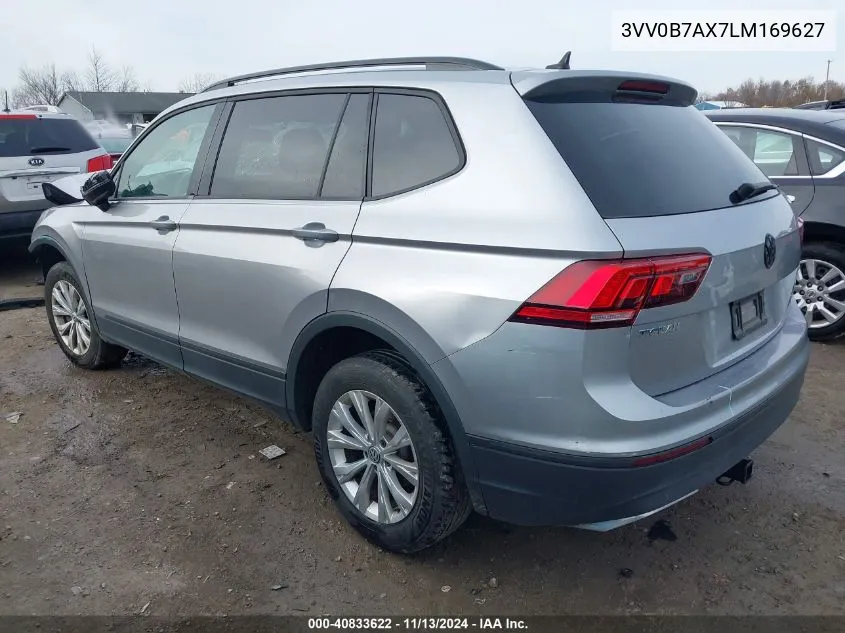 2020 Volkswagen Tiguan 2.0T S VIN: 3VV0B7AX7LM169627 Lot: 40833622