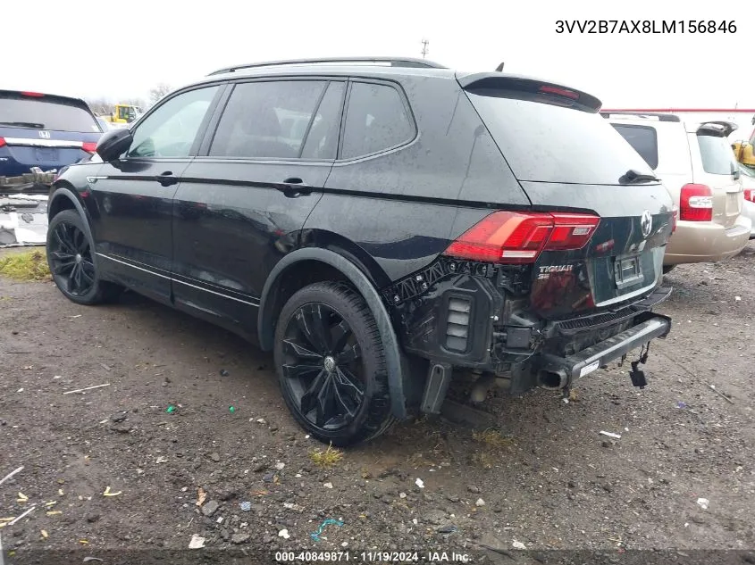 2020 Volkswagen Tiguan 2.0T Se/2.0T Se R-Line Black/2.0T Sel VIN: 3VV2B7AX8LM156846 Lot: 40849871