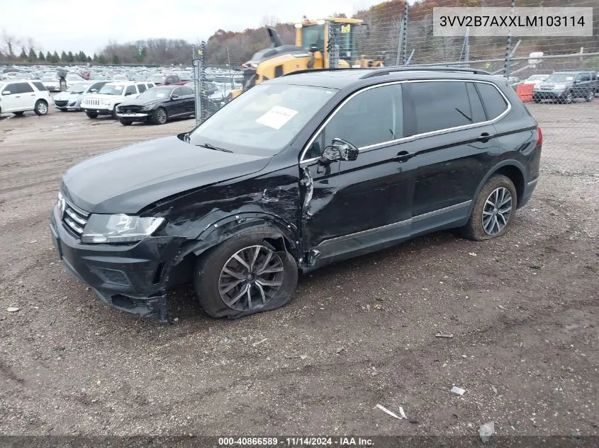 2020 Volkswagen Tiguan 2.0T Se/2.0T Se R-Line Black/2.0T Sel VIN: 3VV2B7AXXLM103114 Lot: 40866589