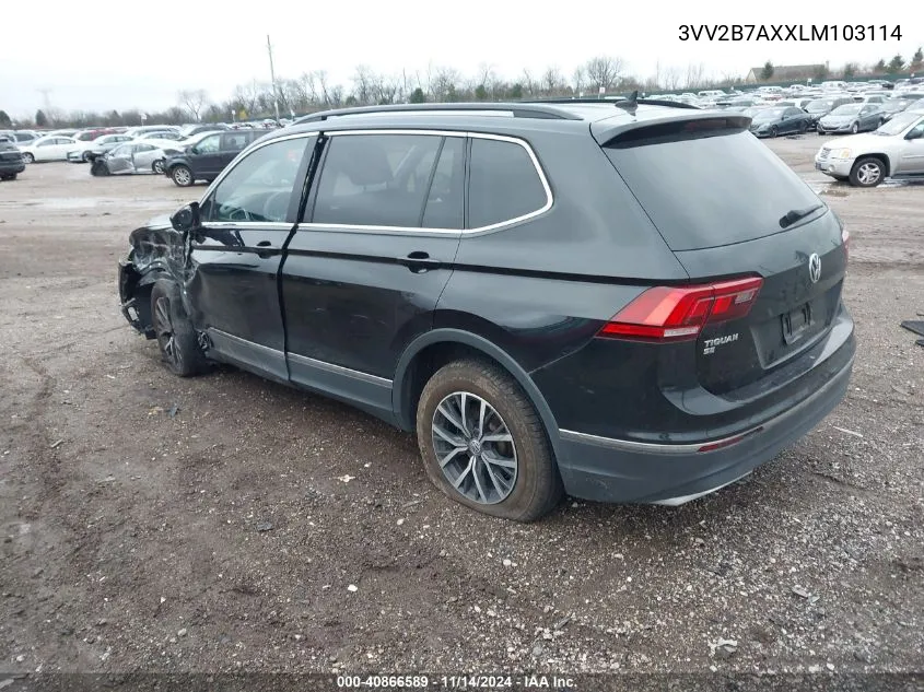 2020 Volkswagen Tiguan 2.0T Se/2.0T Se R-Line Black/2.0T Sel VIN: 3VV2B7AXXLM103114 Lot: 40866589