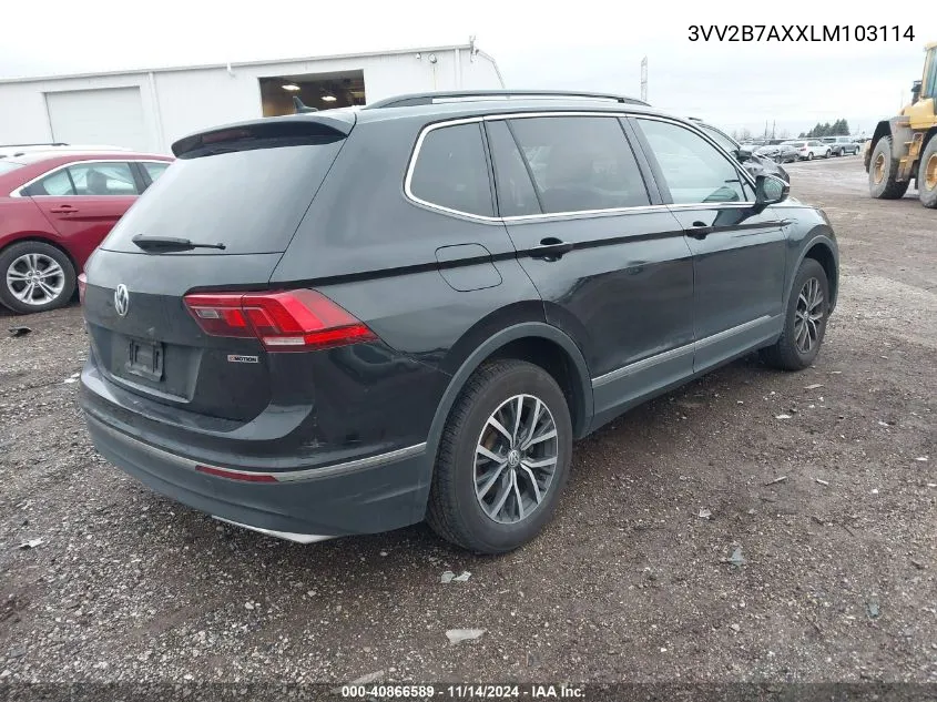 2020 Volkswagen Tiguan 2.0T Se/2.0T Se R-Line Black/2.0T Sel VIN: 3VV2B7AXXLM103114 Lot: 40866589