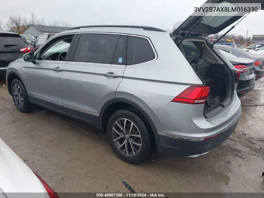 2020 Volkswagen Tiguan 2.0T Se/2.0T Se R-Line Black/2.0T Sel VIN: 3VV2B7AX8LM016330 Lot: 40907380