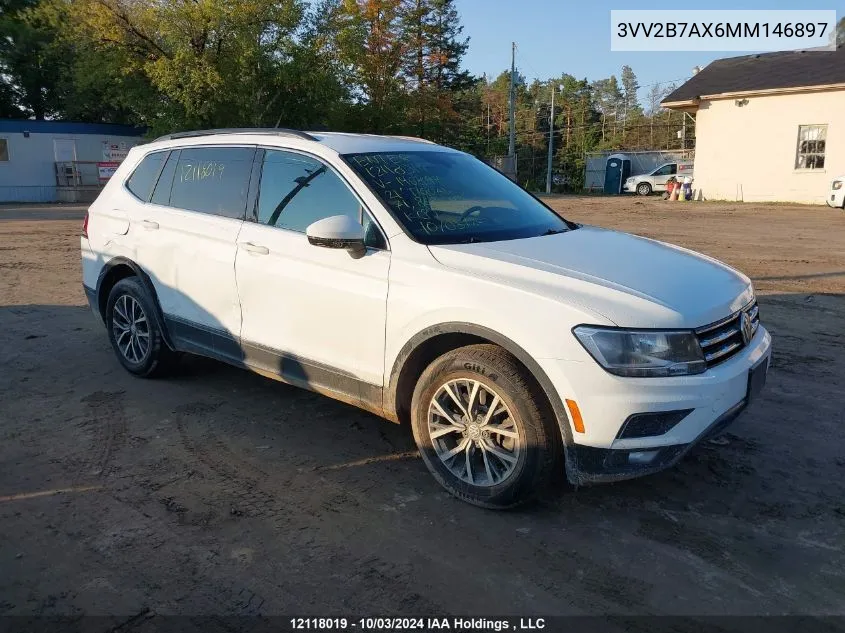 2021 Volkswagen Tiguan VIN: 3VV2B7AX6MM146897 Lot: 12118019