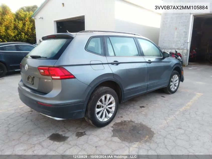 2021 Volkswagen Tiguan S VIN: 3VV0B7AX2MM105884 Lot: 12120829