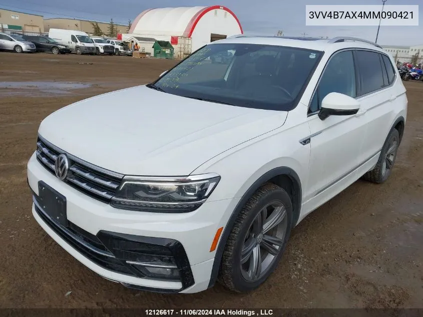 2021 Volkswagen Tiguan VIN: 3VV4B7AX4MM090421 Lot: 12126617