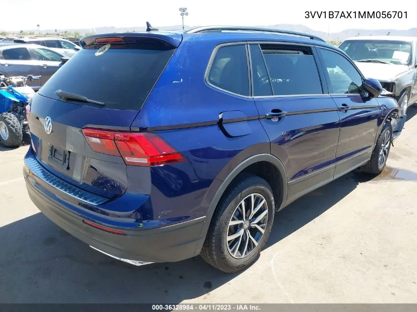 2021 Volkswagen Tiguan 2.0T S VIN: 3VV1B7AX1MM056701 Lot: 36328984