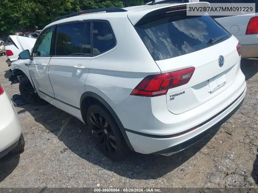 2021 Volkswagen Tiguan 2.0T Se/2.0T Se R-Line Black/2.0T Sel VIN: 3VV2B7AX7MM091229 Lot: 39505864