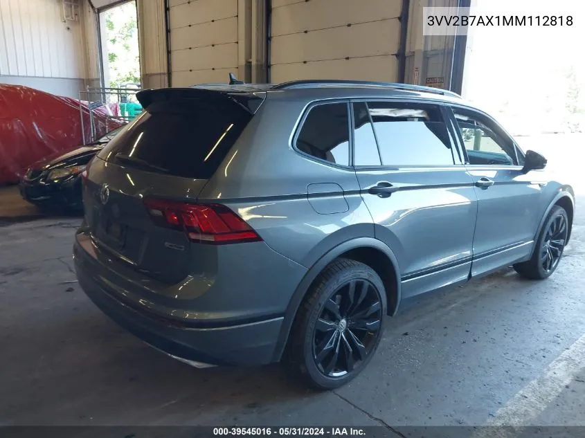 2021 Volkswagen Tiguan 2.0T Se/2.0T Se R-Line Black/2.0T Sel VIN: 3VV2B7AX1MM112818 Lot: 39545016