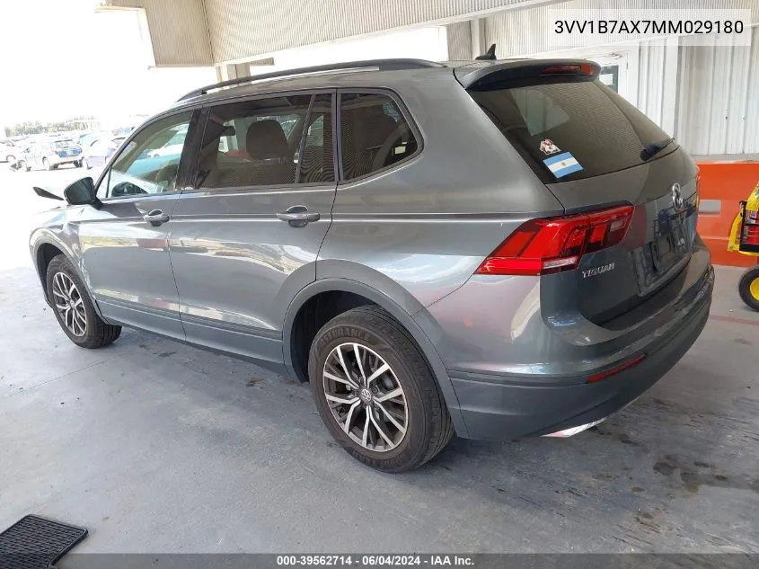 2021 Volkswagen Tiguan 2.0T S VIN: 3VV1B7AX7MM029180 Lot: 39562714