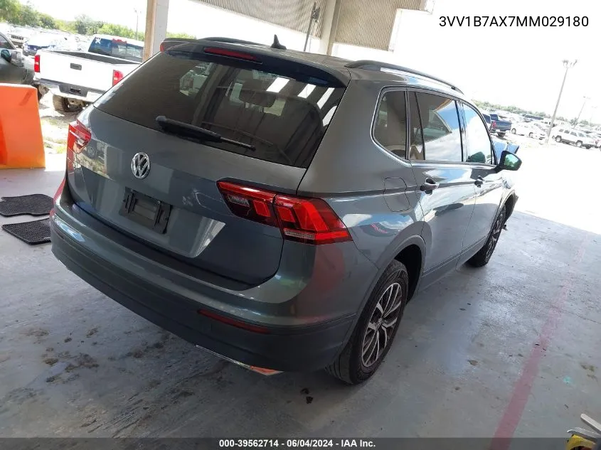 2021 Volkswagen Tiguan 2.0T S VIN: 3VV1B7AX7MM029180 Lot: 39562714