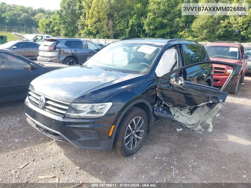 2021 Volkswagen Tiguan 2.0T S VIN: 3VV1B7AXXMM026886 Lot: 39749611