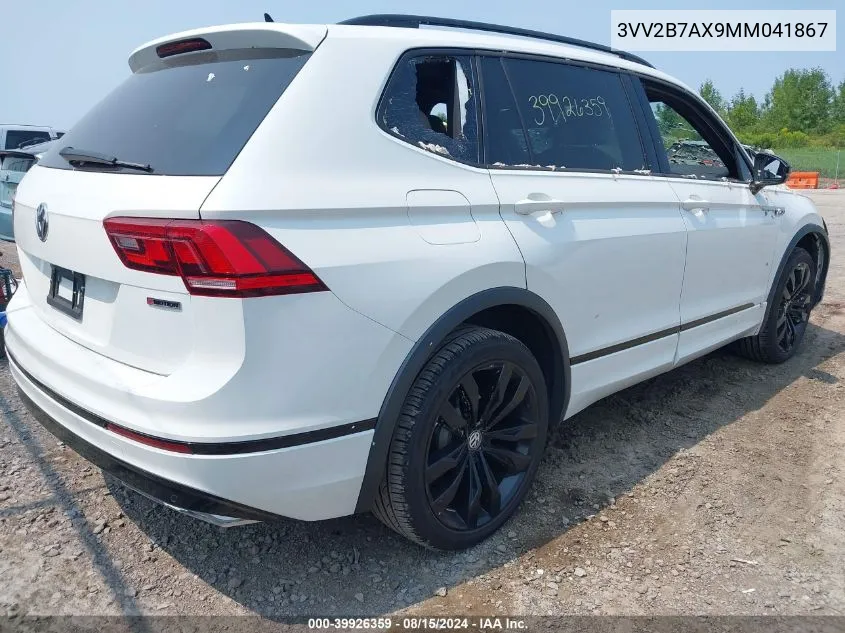 2021 Volkswagen Tiguan 2.0T Se/2.0T Se R-Line Black/2.0T Sel VIN: 3VV2B7AX9MM041867 Lot: 39926359