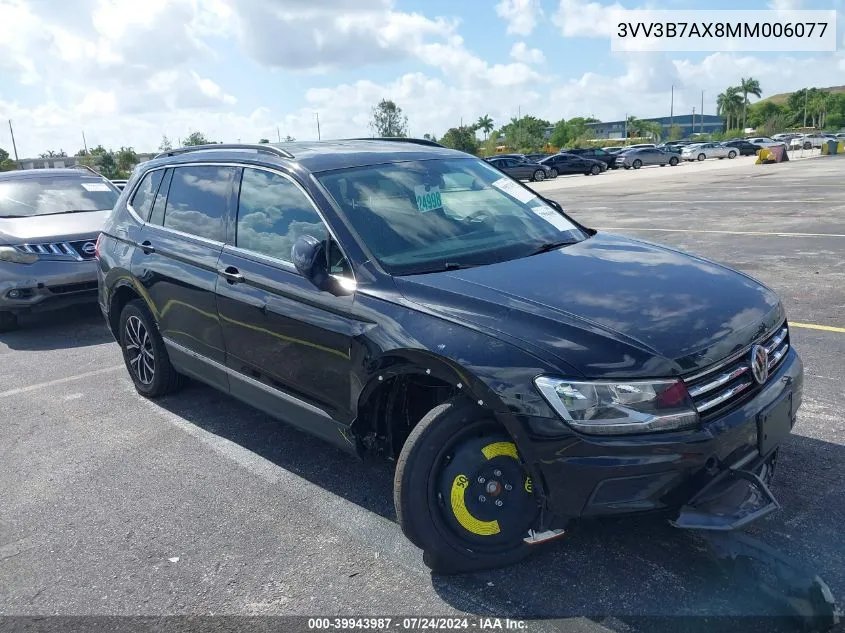 2021 Volkswagen Tiguan 2.0T Se/2.0T Se R-Line Black/2.0T Sel VIN: 3VV3B7AX8MM006077 Lot: 39943987