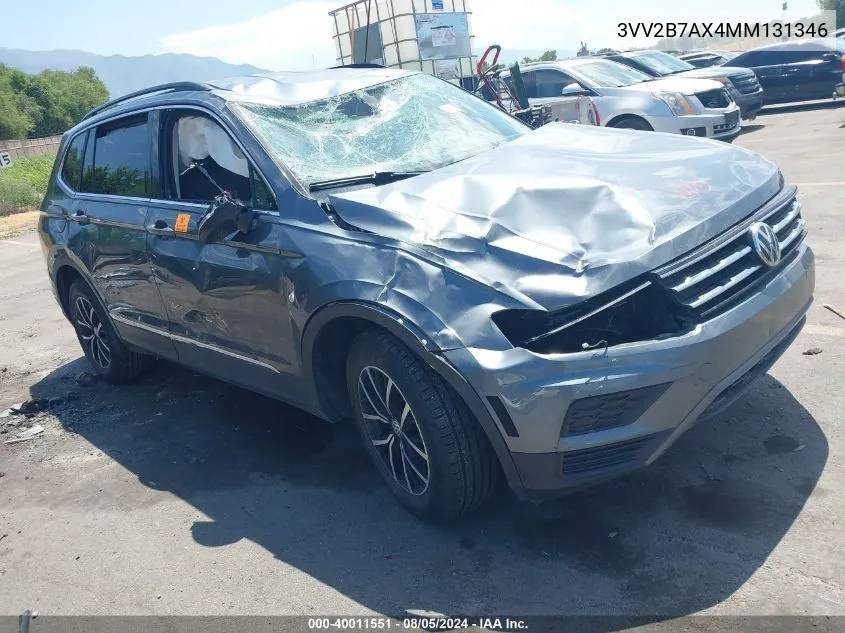 2021 Volkswagen Tiguan 2.0T Se/2.0T Se R-Line Black/2.0T Sel VIN: 3VV2B7AX4MM131346 Lot: 40011551