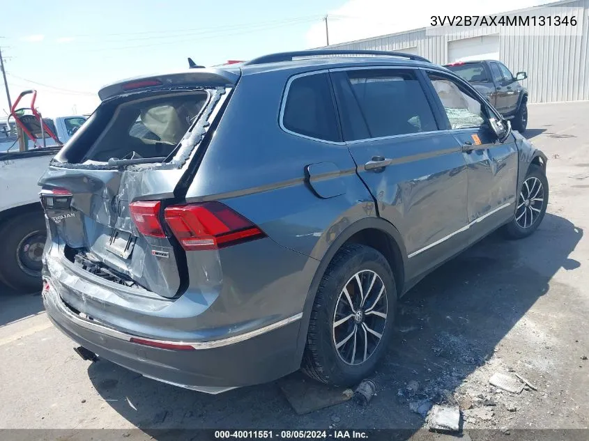 2021 Volkswagen Tiguan 2.0T Se/2.0T Se R-Line Black/2.0T Sel VIN: 3VV2B7AX4MM131346 Lot: 40011551