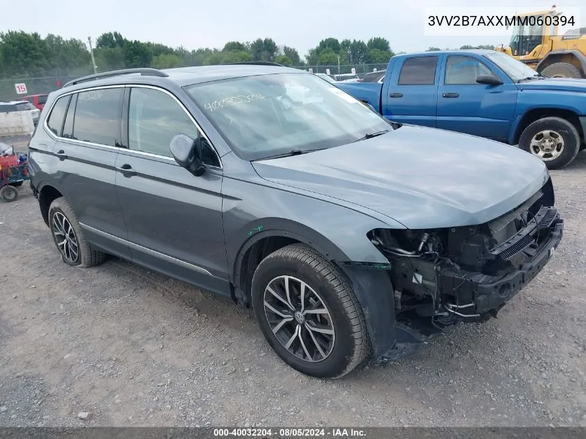 2021 Volkswagen Tiguan 2.0T Se/2.0T Se R-Line Black/2.0T Sel VIN: 3VV2B7AXXMM060394 Lot: 40032204